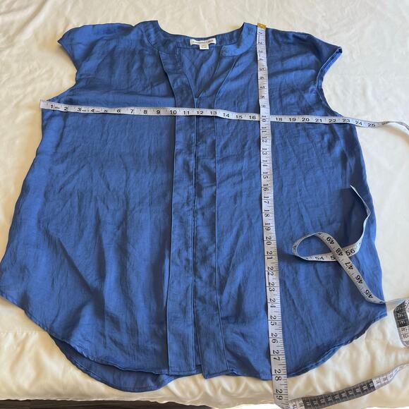 Coldwater Creek Blue Satin Blouse Size XL Work Office Career - Picture 7 of 7